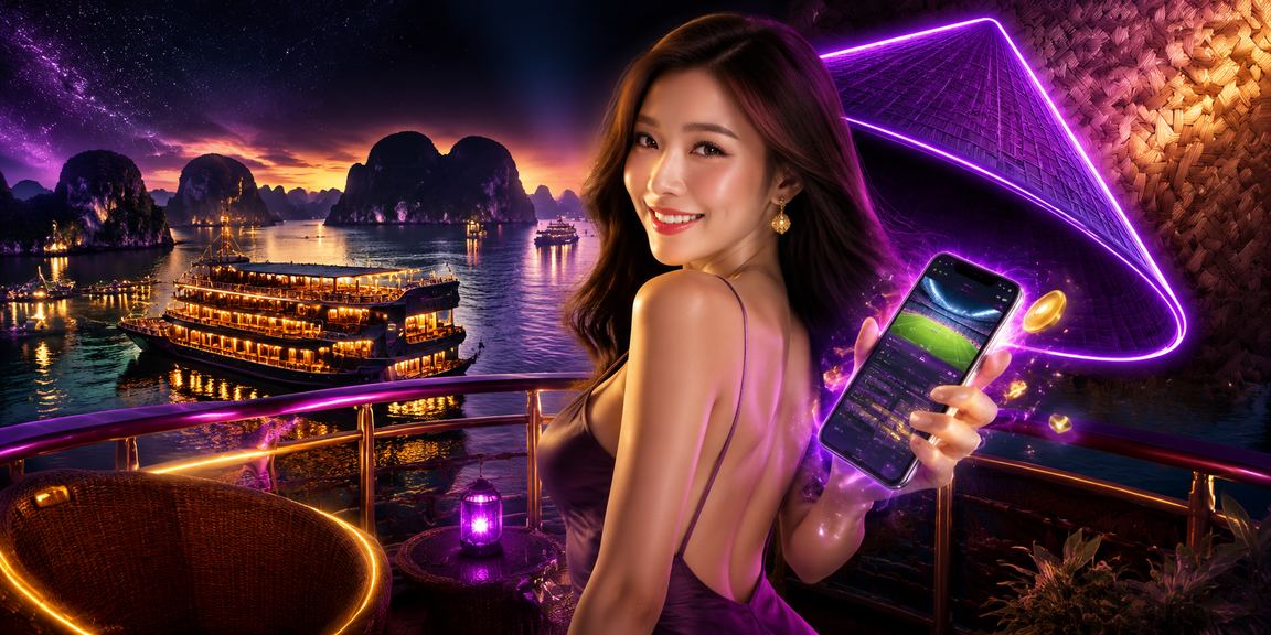 Người dùng tại vịnh Hạ Long chơi casino trên điện thoại di động