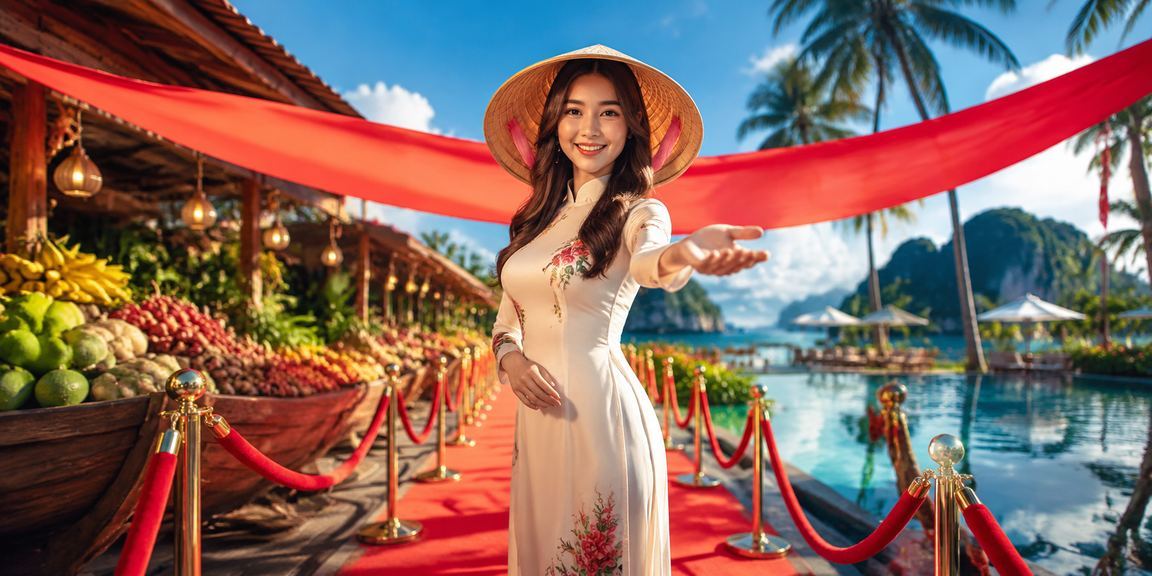 Người chơi vùng Mekong đội nón lá trải nghiệm casino trực tuyến trên điện thoại bên dòng sông