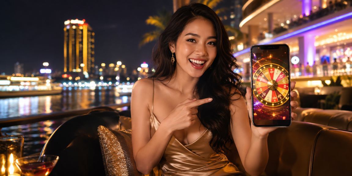 Người mẫu Việt Nam tham gia bàn Roulette trực tuyến bên dòng sông Mekong trong buổi tối